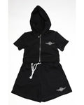 Womens Cotton Shorts and short sleeve hoodie Set