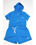 Womens Cotton Shorts and short sleeve hoodie Set