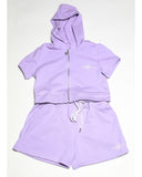 Womens Cotton Shorts and short sleeve hoodie Set